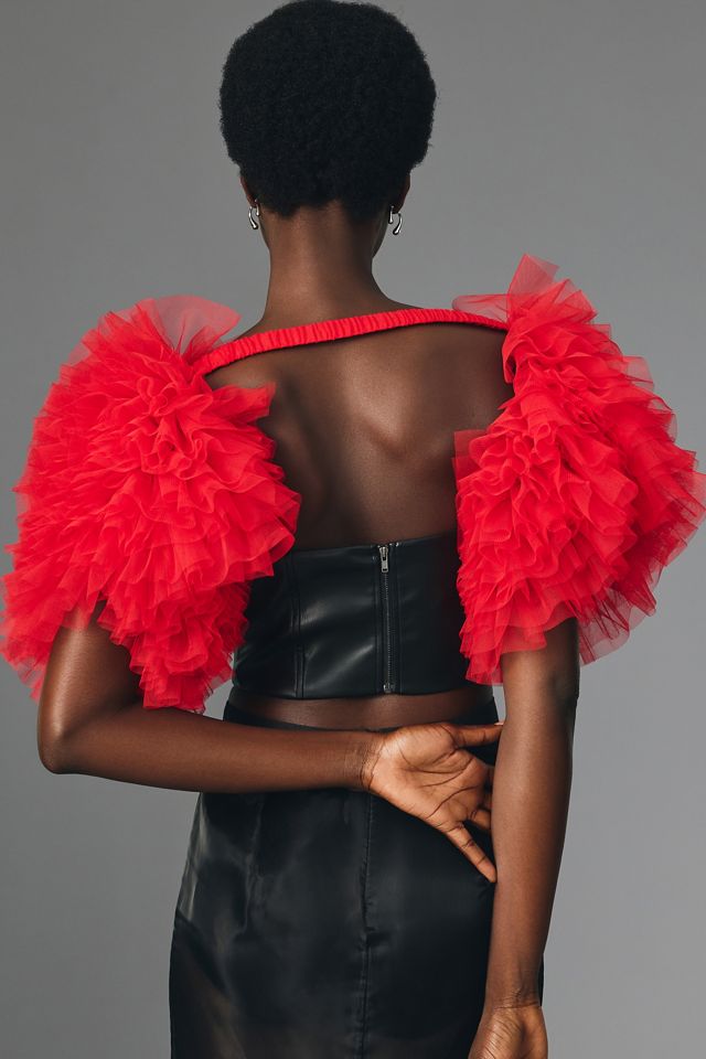 By Anthropologie Ruffle Tulle Sleeves #2