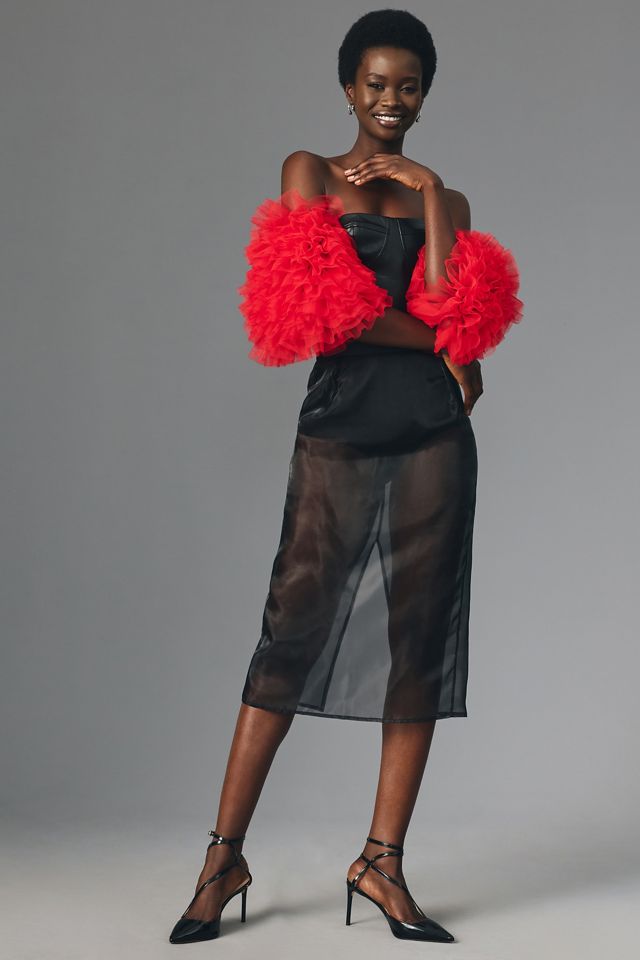 By Anthropologie Ruffle Tulle Sleeves #3