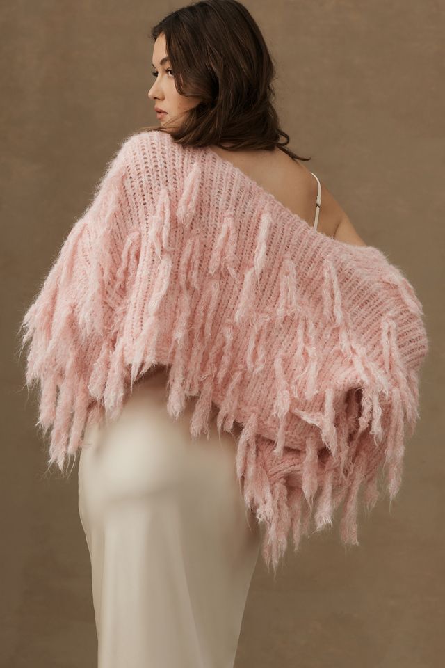 By Anthropologie Knit Fringe Cardigan Sweater #1