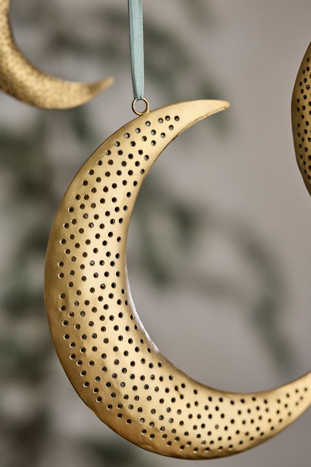 Perforated Crescent Moon Ornaments, Set of 3 #1