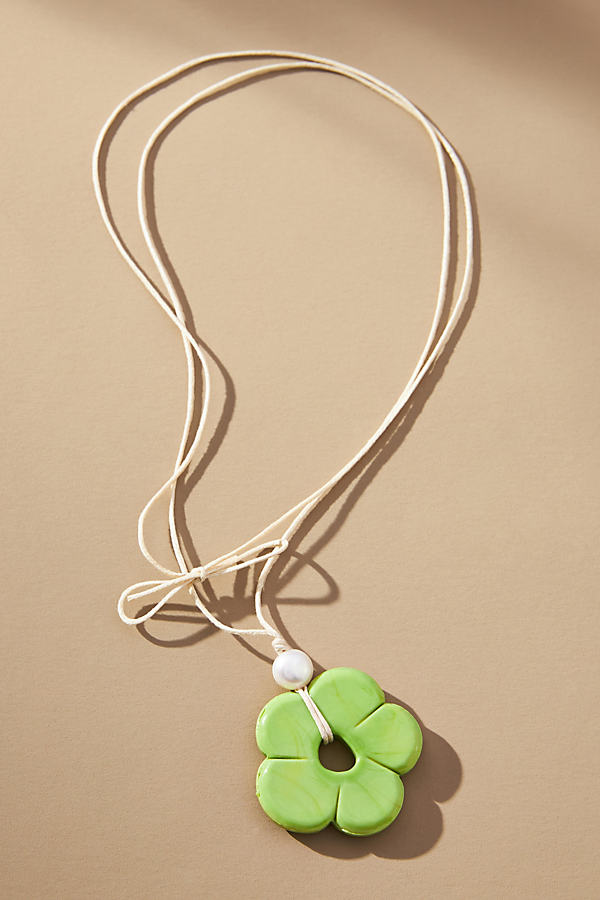 Shop Frasier Sterling Floral Pendant Necklace In Green