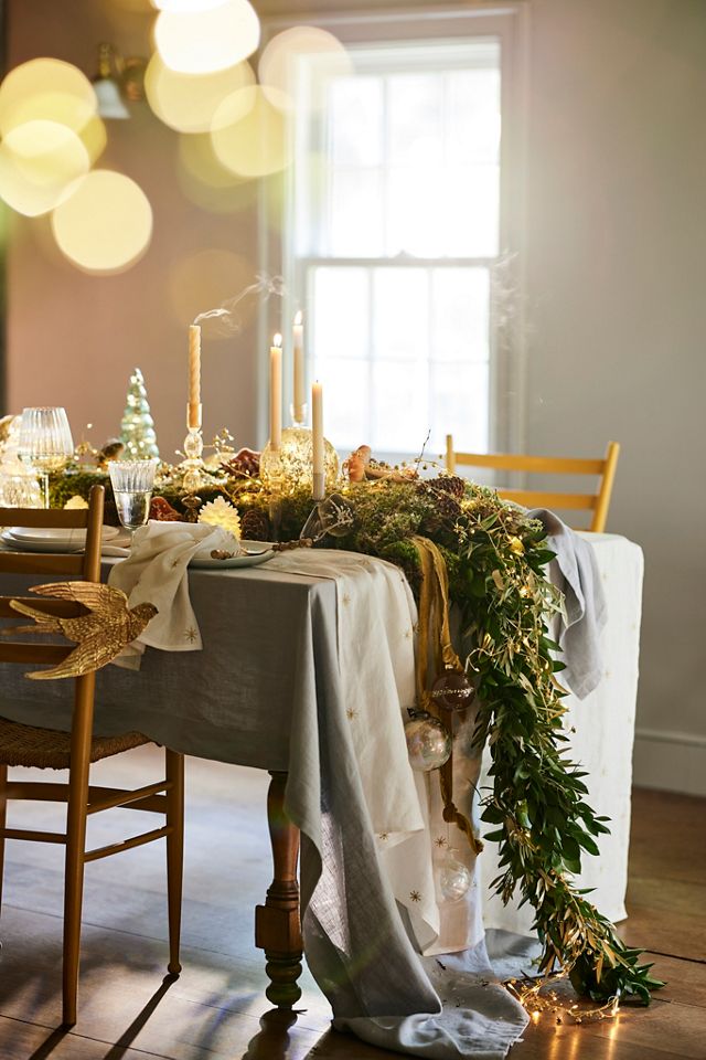 Star Embroidered Linen Napkins, Set of 2 #2