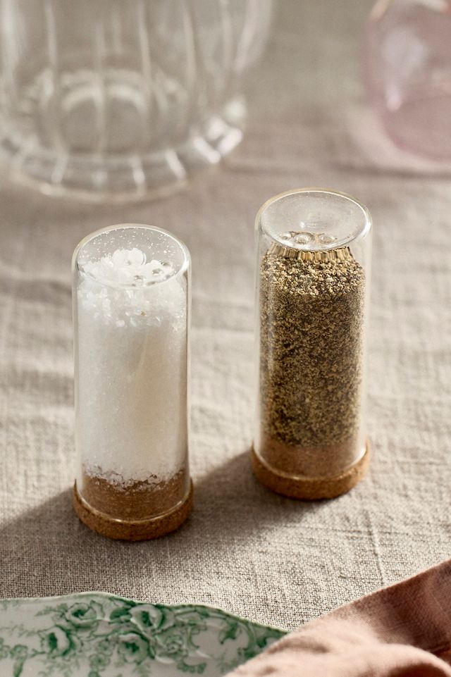 Glass salt and clearance pepper shakers