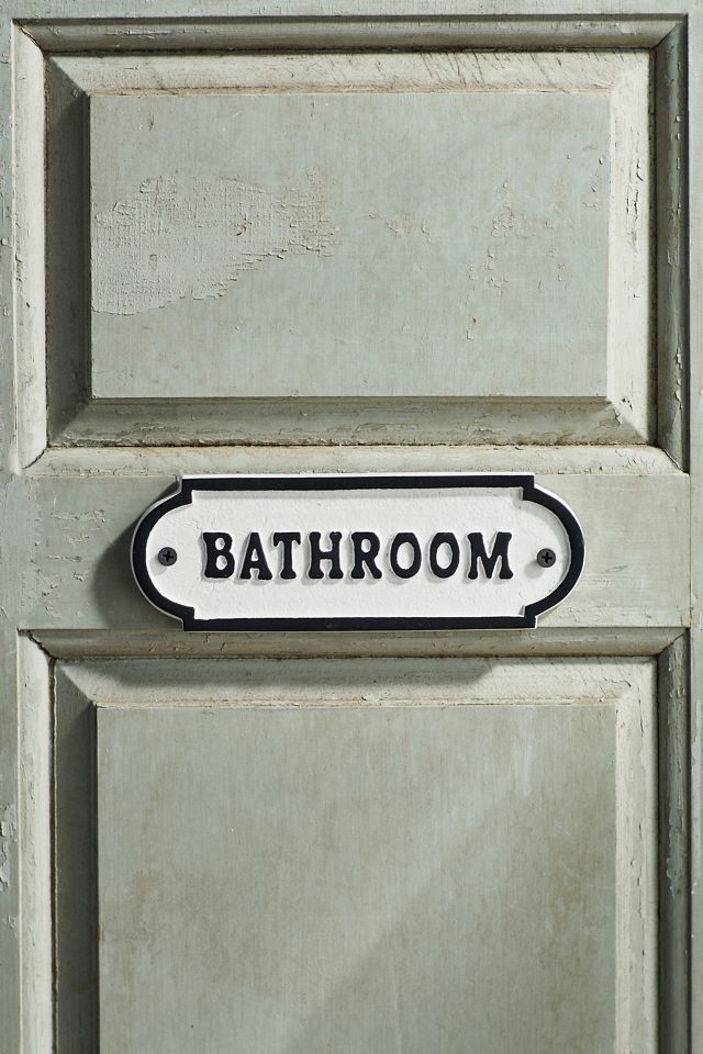 Bathroom Cast Iron Sign | AnthroLiving