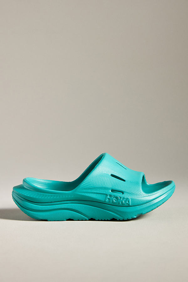Shop Hoka Ora Recovery Slide 3 Sandals In Green