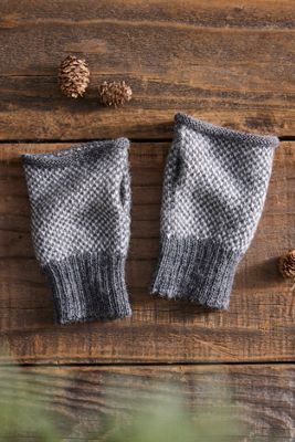 Textured Fingerless Alpaca Gloves