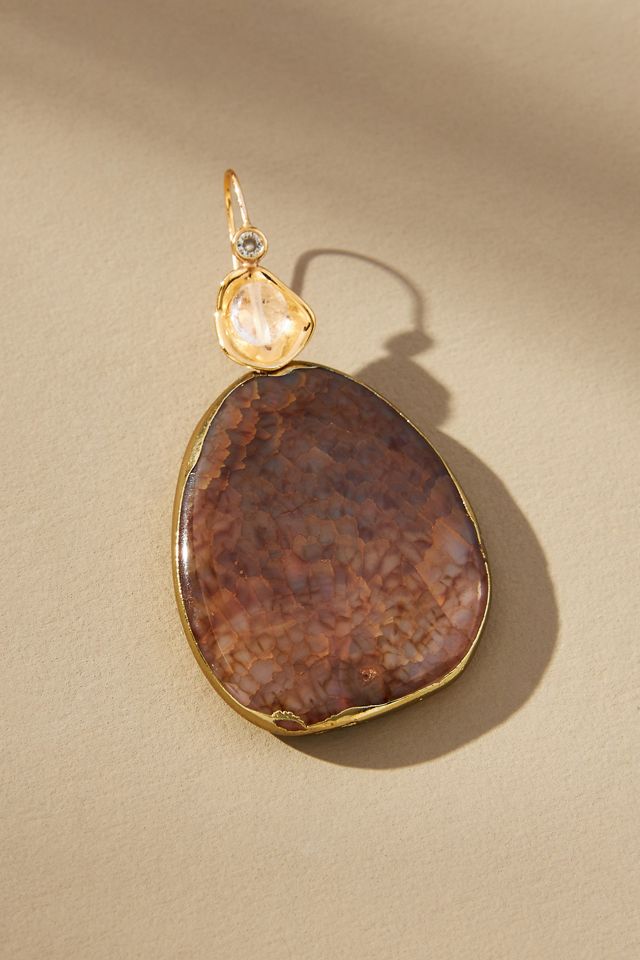 Southwestern Agate Fishhook Earrings #1