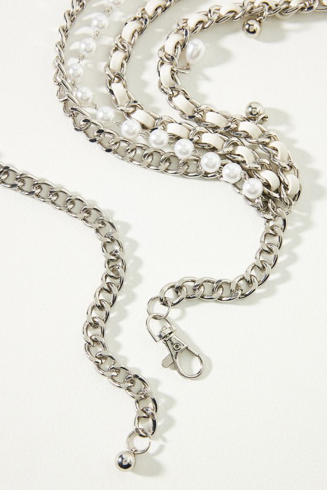 Pearl Silver Chain Belt | Anthropologie display picture 3