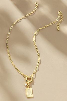 Anthropologie mini clearance monogram necklace