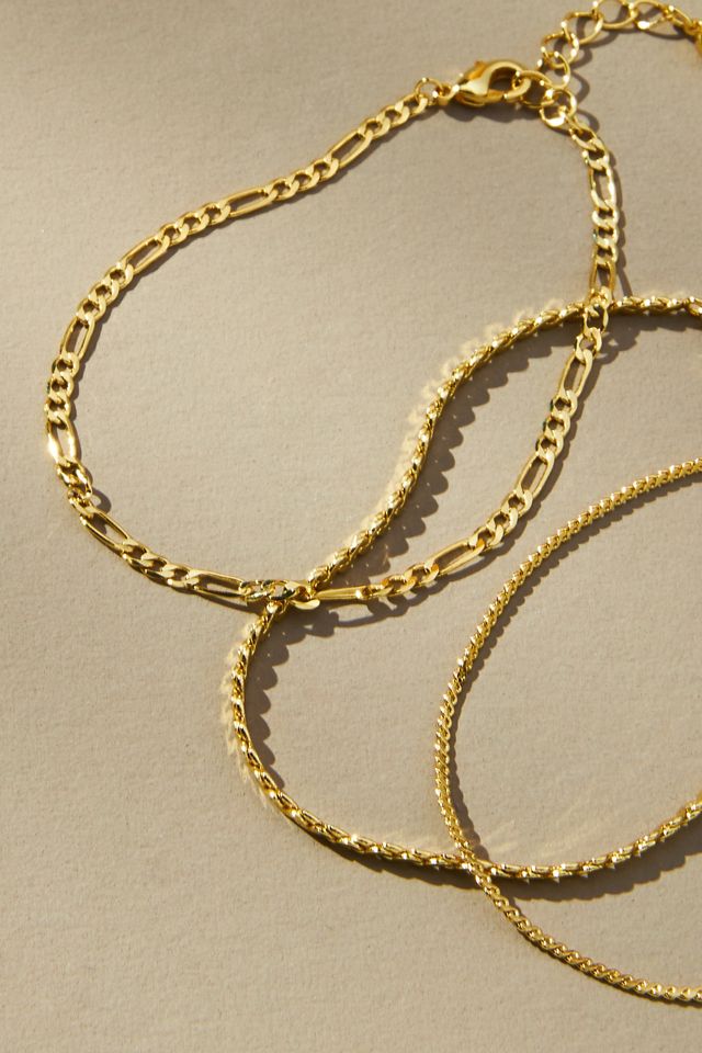 Uncommon James Gilded Chain Bracelets, Set of 3 #1