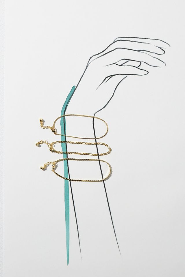 Uncommon James Gilded Chain Bracelets, Set of 3 #2