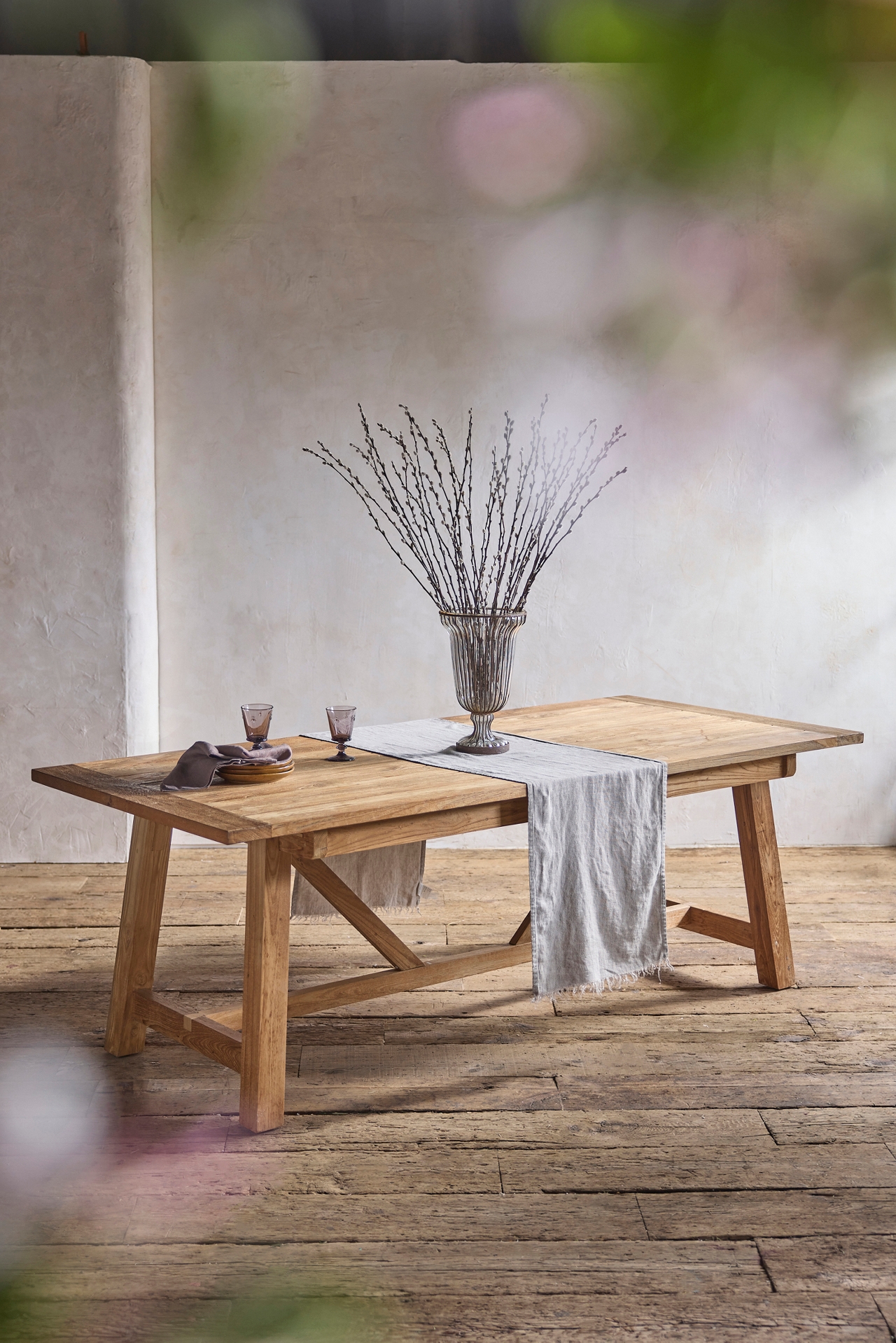 Braced Leg Teak Extension Table