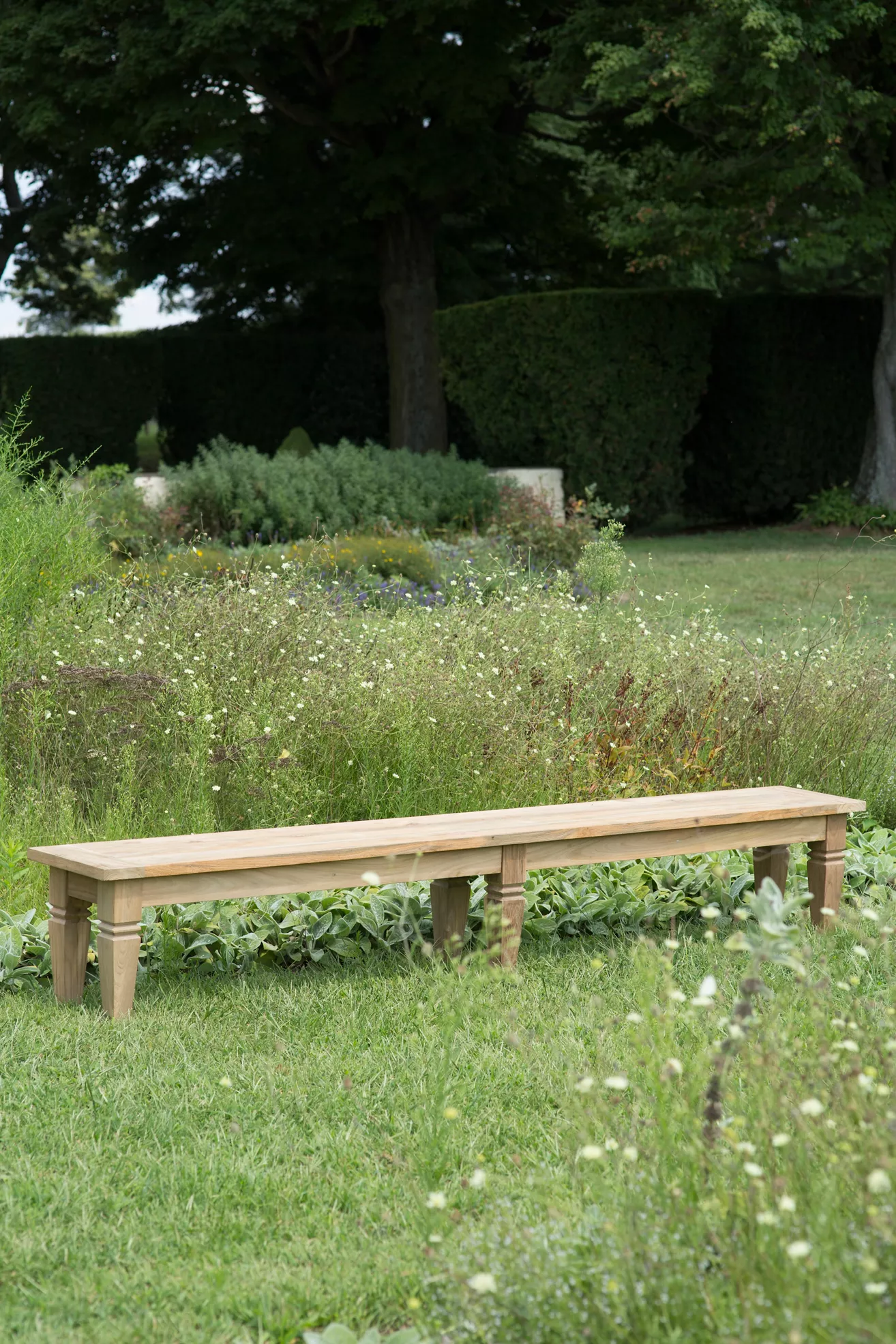 Bench in garden setting