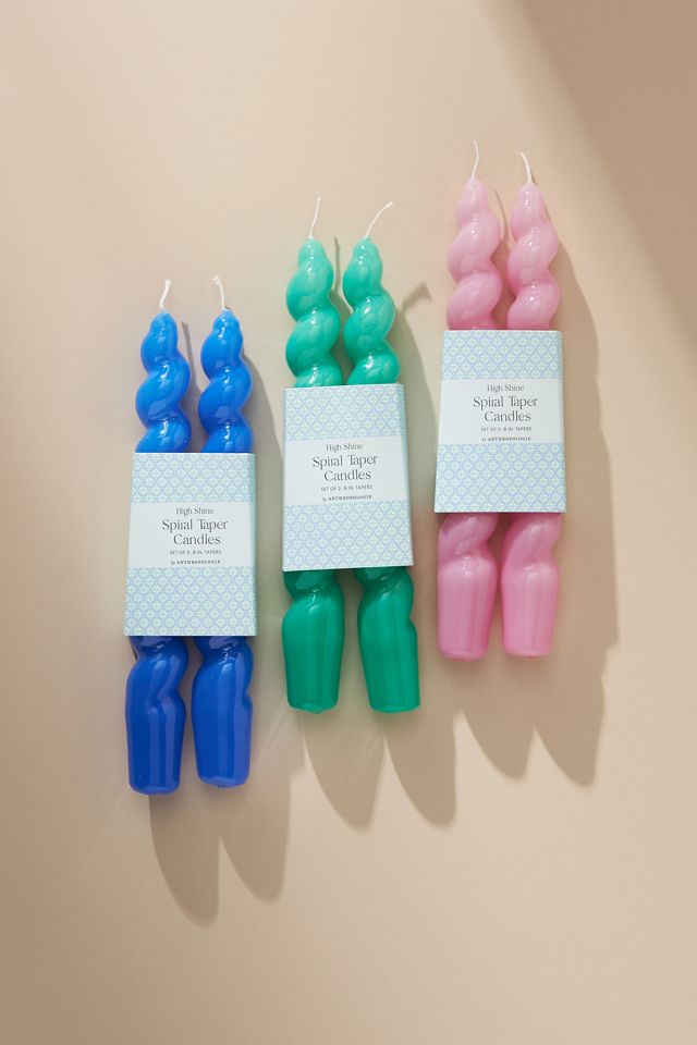 High Shine Spiral Taper Candles, Set of 2 Anthropologie UK