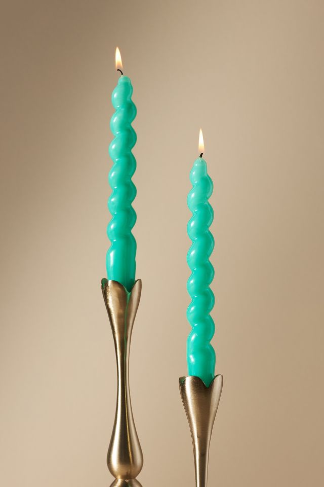 High Shine Spiral Taper Candles, Set of 2 AnthroLiving