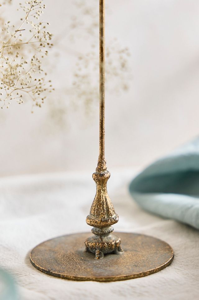 Slim Gilded Iron Candlestick #2