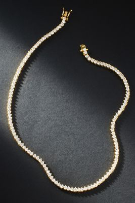 By Anthropologie Sparkling Tennis Necklace In Gold