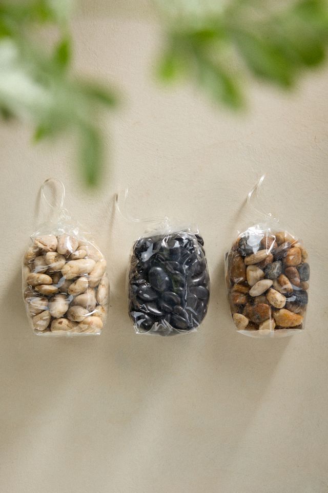 Organic Shaped Iridescent Glass Stones, Set of 3 (v4948)