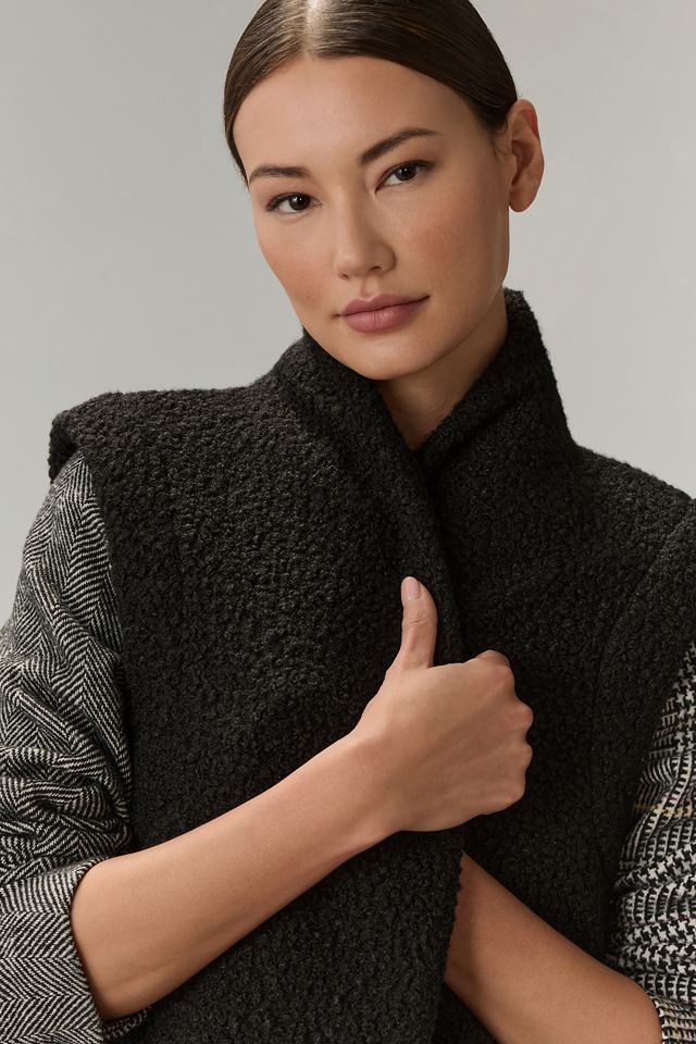 Self Contrast Sherpa Vest Duster #3