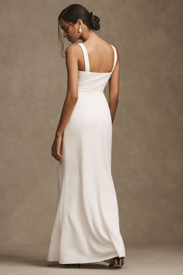 BHLDN Blake Square-Neck Stretch Crepe Gown