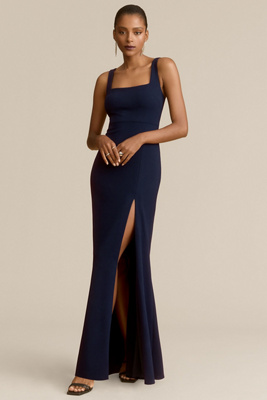 Blake Square-Neck Stretch Crepe Maxi Dress