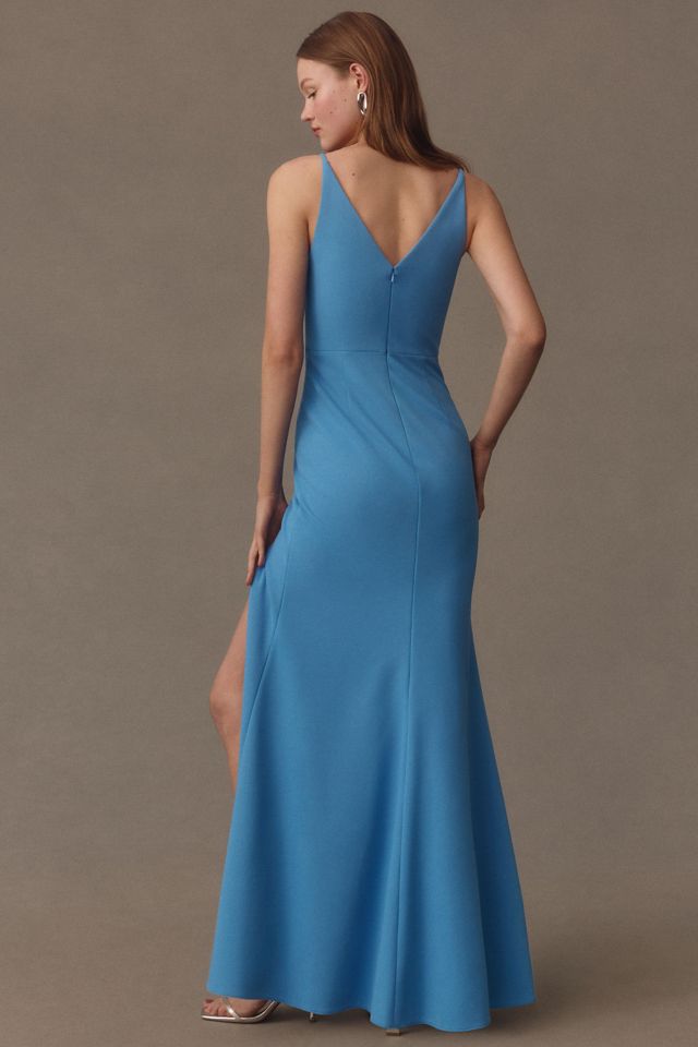 BHLDN Stella Sleeveless V-Neck Stretch Crepe Maxi Dress #1