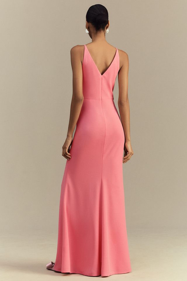 BHLDN Stella Sleeveless V-Neck Stretch Crepe Maxi Dress #1