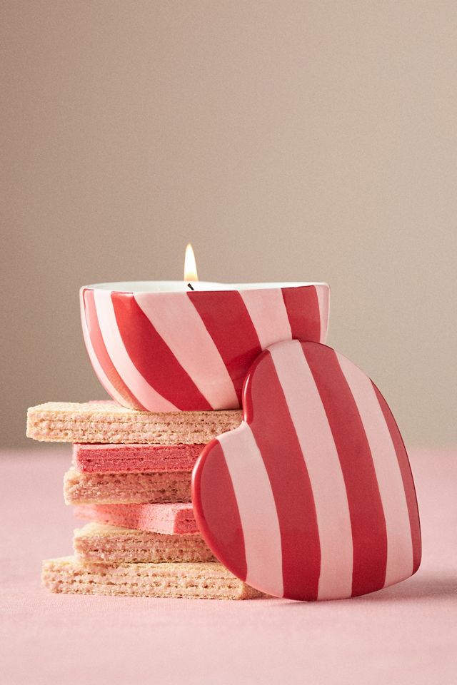 Vaisselle Floral Woodland Berry & Rose Ceramic Heart Candle #1