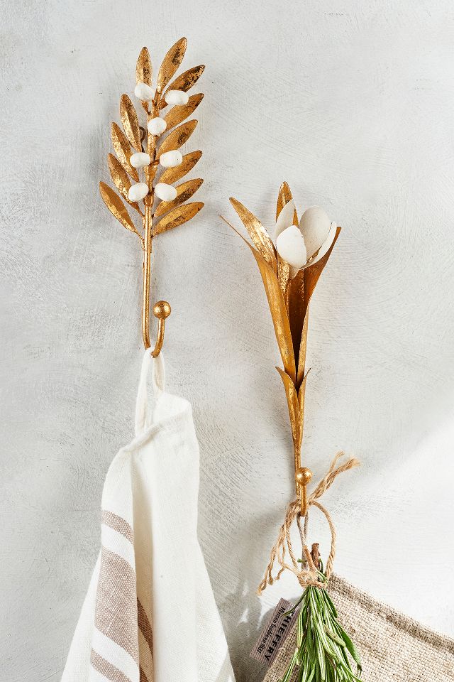 Gilded Flower Wall Hooks