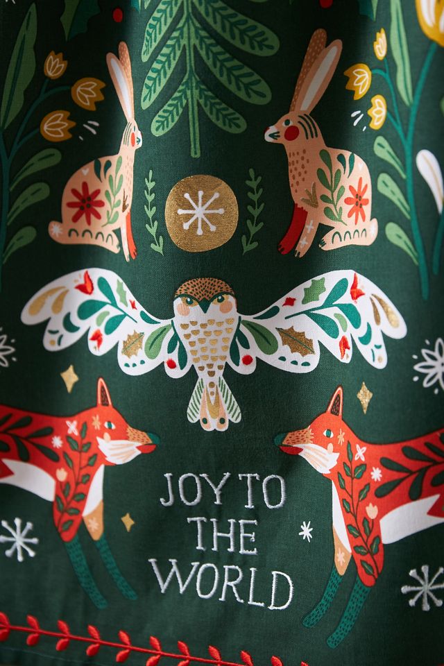 Folkloric Joy to the World Dish Towel #1