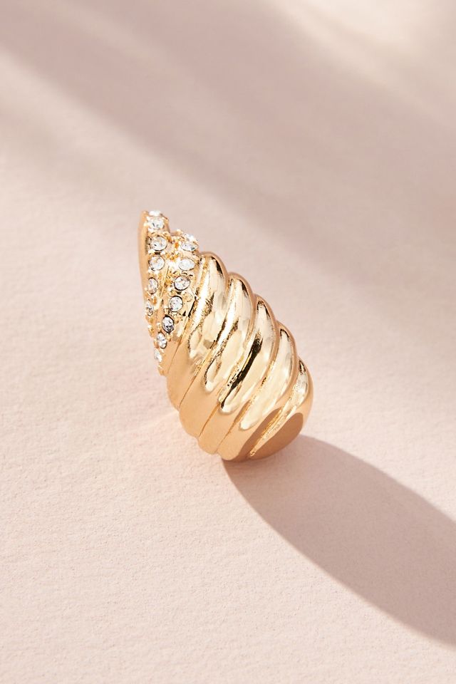 Small Ribbed Crystal Post Earrings #2