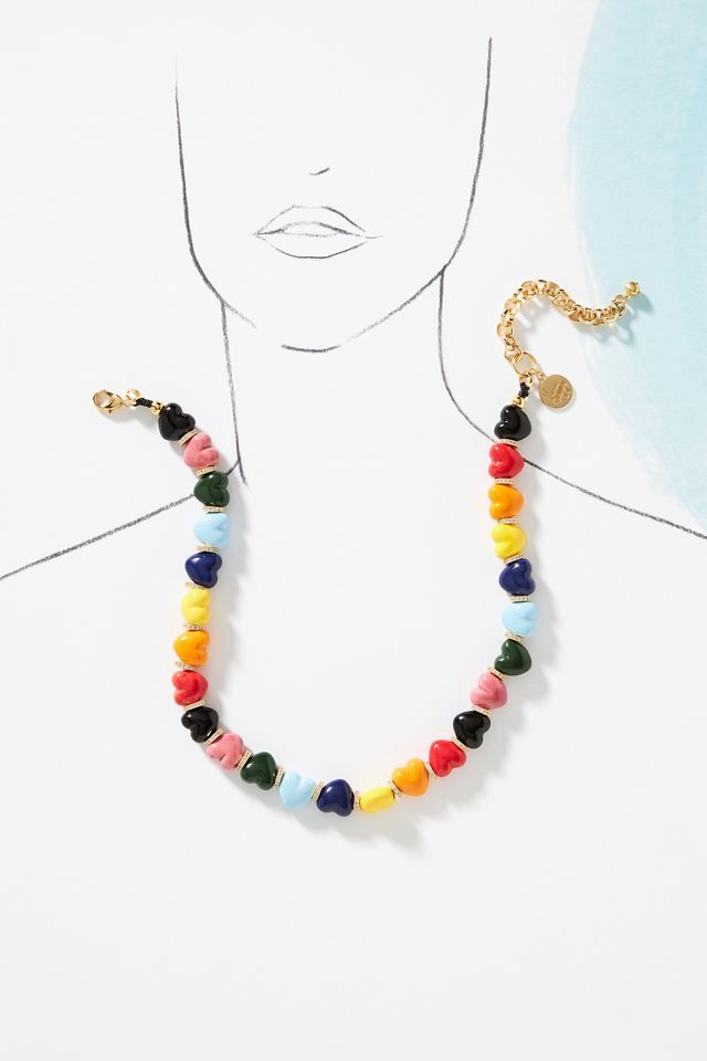 Venessa Arizaga Rainbow Hearts Necklace #2