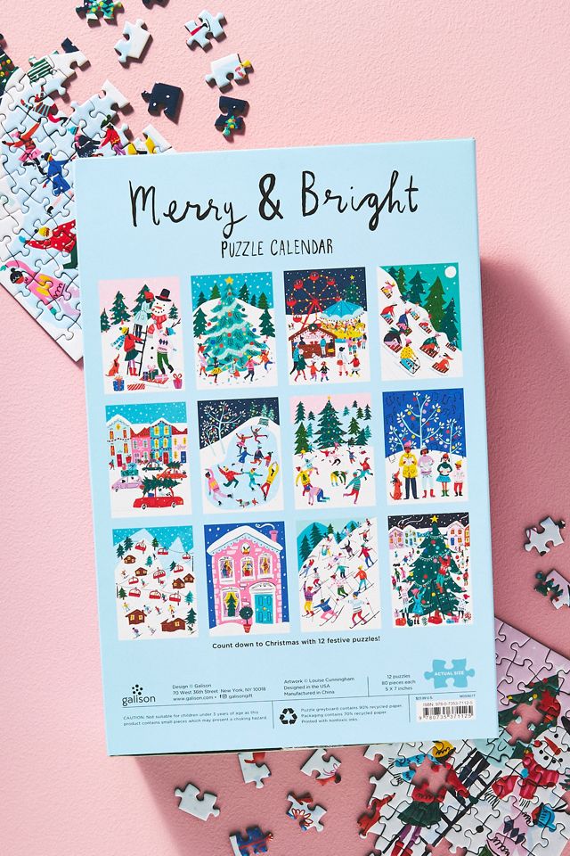 Louise Cunningham Merry & Bright 12 Days of Christmas Advent Puzzle Calendar #1