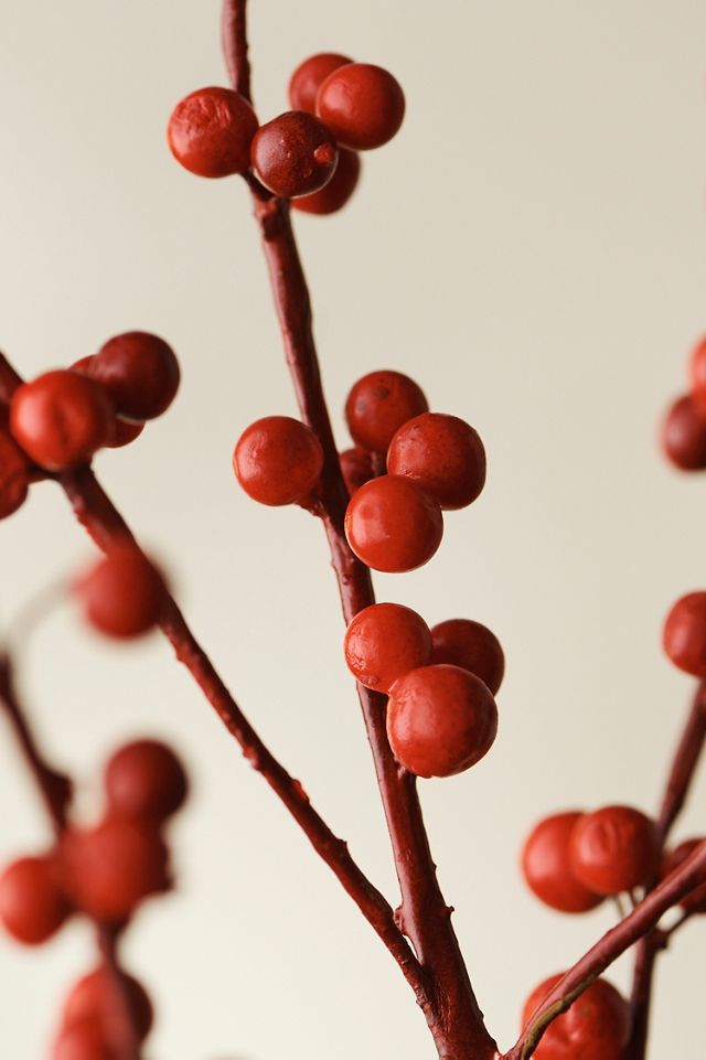 Faux Red Berry Branch #1