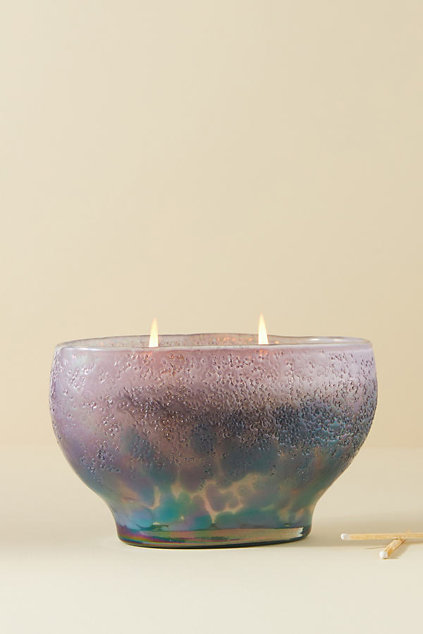 Anthropologie Asha Fresh Vetiver Sandalwood Glass Candle In Multi