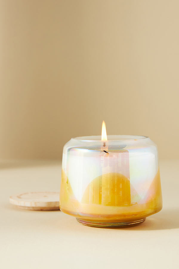 Anthropologie By  Fruity White Amber Mandarin Glass Jar Candle In Orange