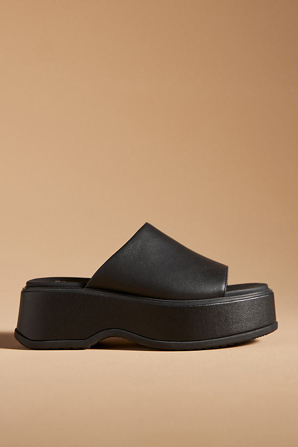 Shop Sorel Dayspring Slide Flatform Sandals In Black
