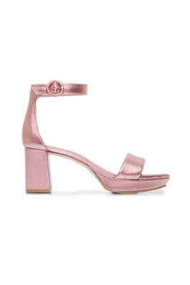 Bernardo Carla Metallic Ankle-strap Sandals In Pink