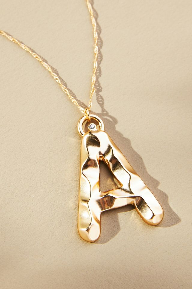 Anthropologie mini store monogram necklace