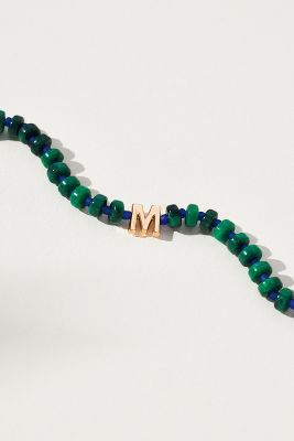 Shop By Anthropologie Beaded Monogram Necklace In Multicolor
