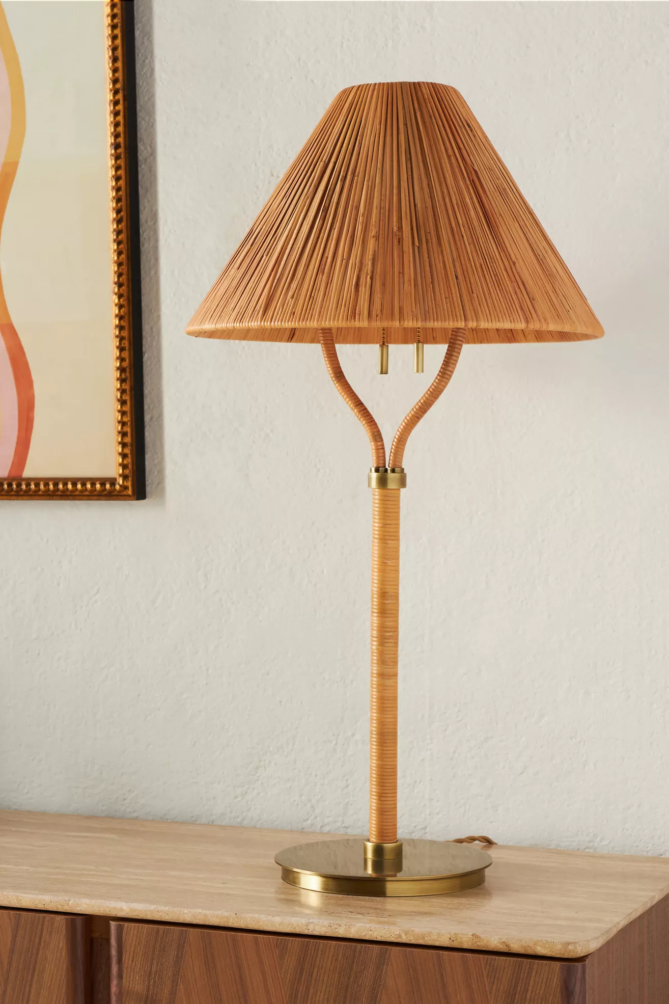 Delphine Rattan Table Lamp | AnthroHome