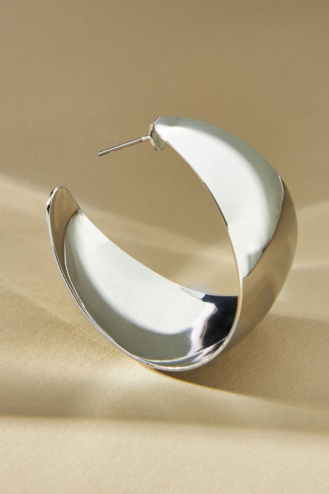 Wide Huggie Hoop Earrings #1