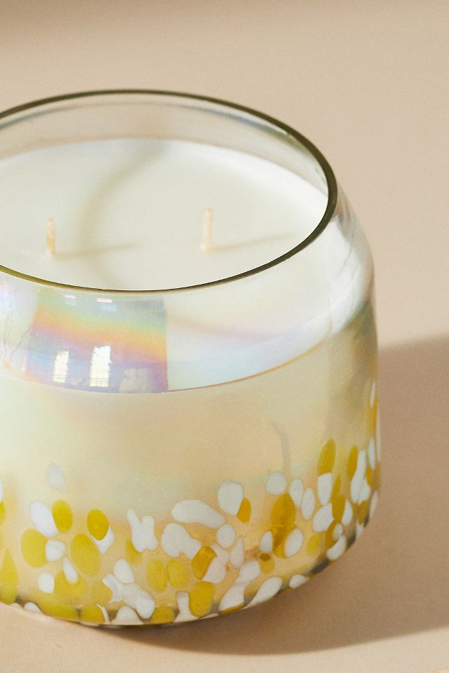 By Anthropologie Fresh Hibiscus & Pink Guava Glass Jar Candle