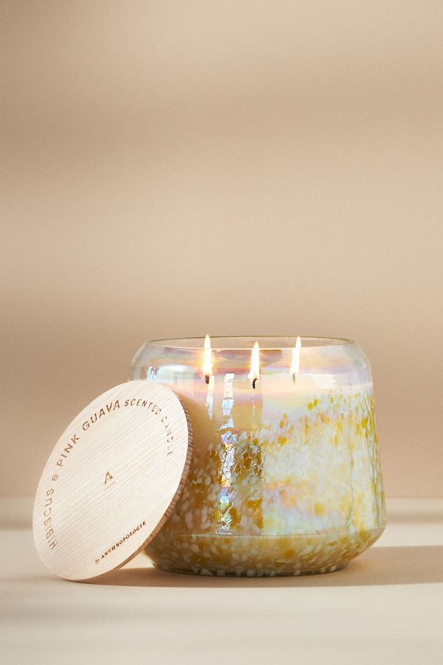 By Anthropologie Fresh Hibiscus & Pink Guava Glass Jar Candle #4