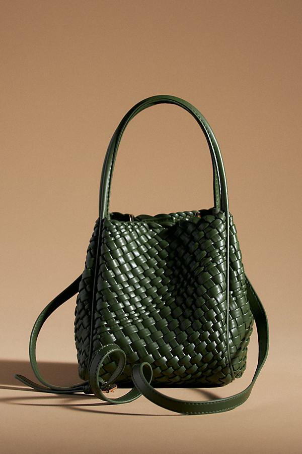 By Anthropologie The Woven Mini Hollace Tote In Green