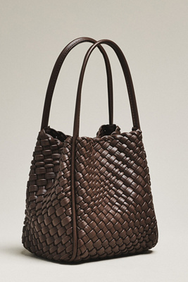 By Anthropologie The Hollace Tote: Woven Mini Edition In Brown