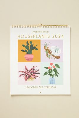 Houseplants Foil Poster 2024 Wall Calendar AnthroLiving   85806750 080 B