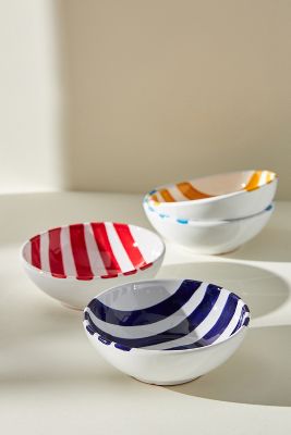 Vietri Amalfitana Striped Cereal Bowl By  In Blue Size Cerealbowl