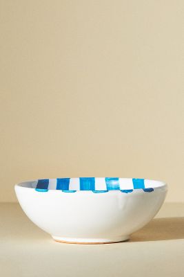 Vietri Amalfitana Striped Cereal Bowl In Aqua