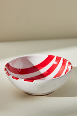 VIETRI VIETRI AMALFITANA STRIPED CEREAL BOWL BY VIETRI IN RED SIZE CEREALBOWL